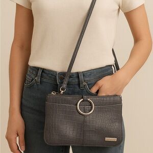 Faux Crocodile Crossbody Bag